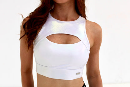 Celestine Shimmer Crop in Angels’ Kiss